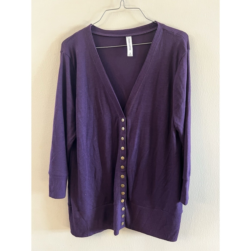 NWOT Zenana Outfitters purple long sleeves Snap cardigan size 1x